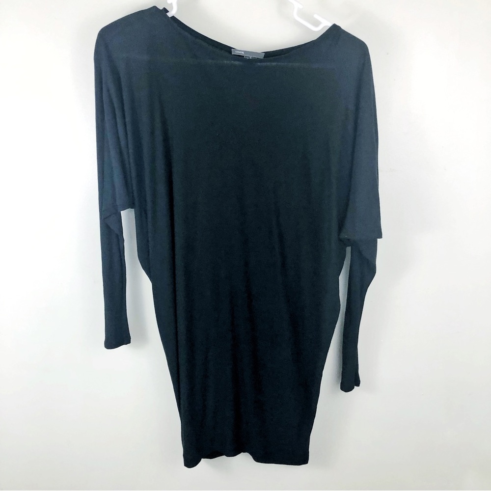 Vince Dolman Sleeve Tunic Top Long Sleeve Black Size XS